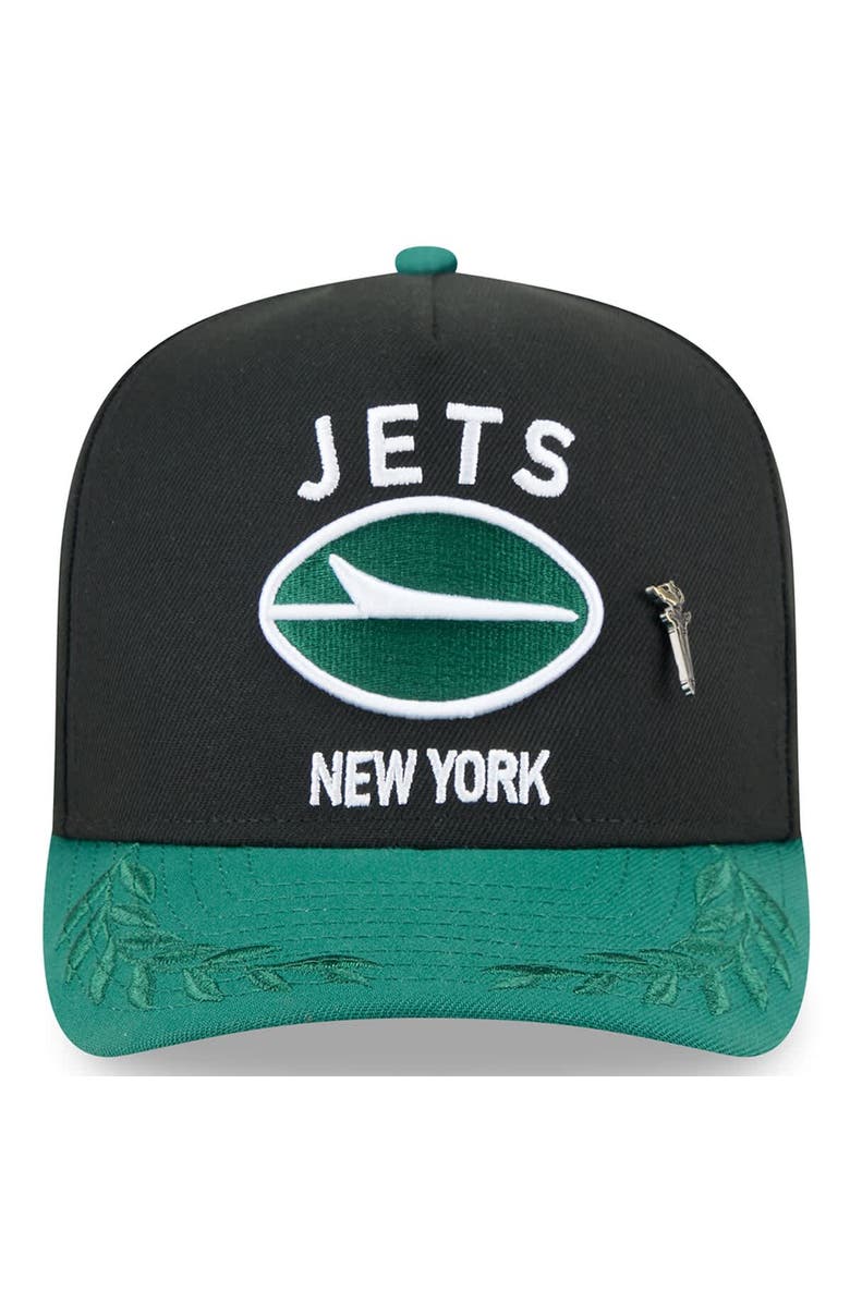 New Era Men's New Era Black/Green New York Jets 2025 NFL Draft On Stage A-Frame 59FIFTY Fitted Hat, Alternate, color, Black