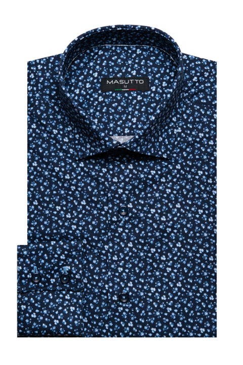 Timi Print Button-Up Long Sleeve Shirt
