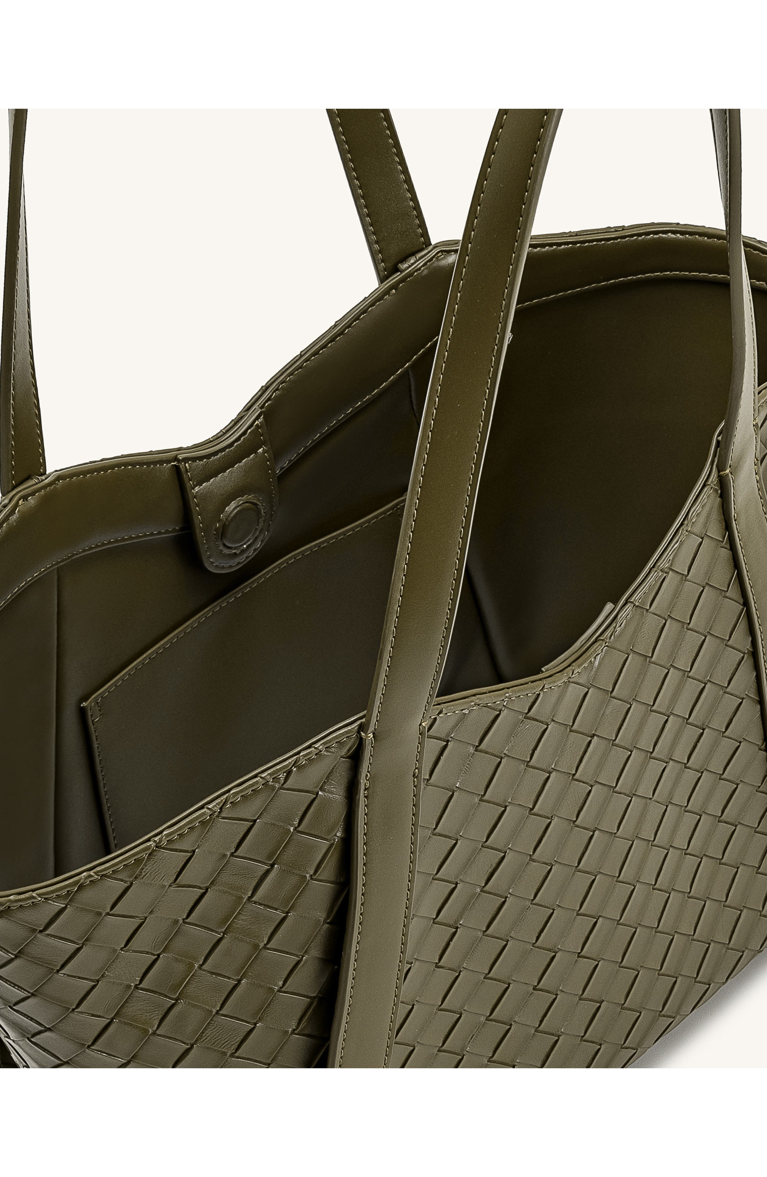 Large Kiana Woven Tote, Alternate, color, DARK OLIVE