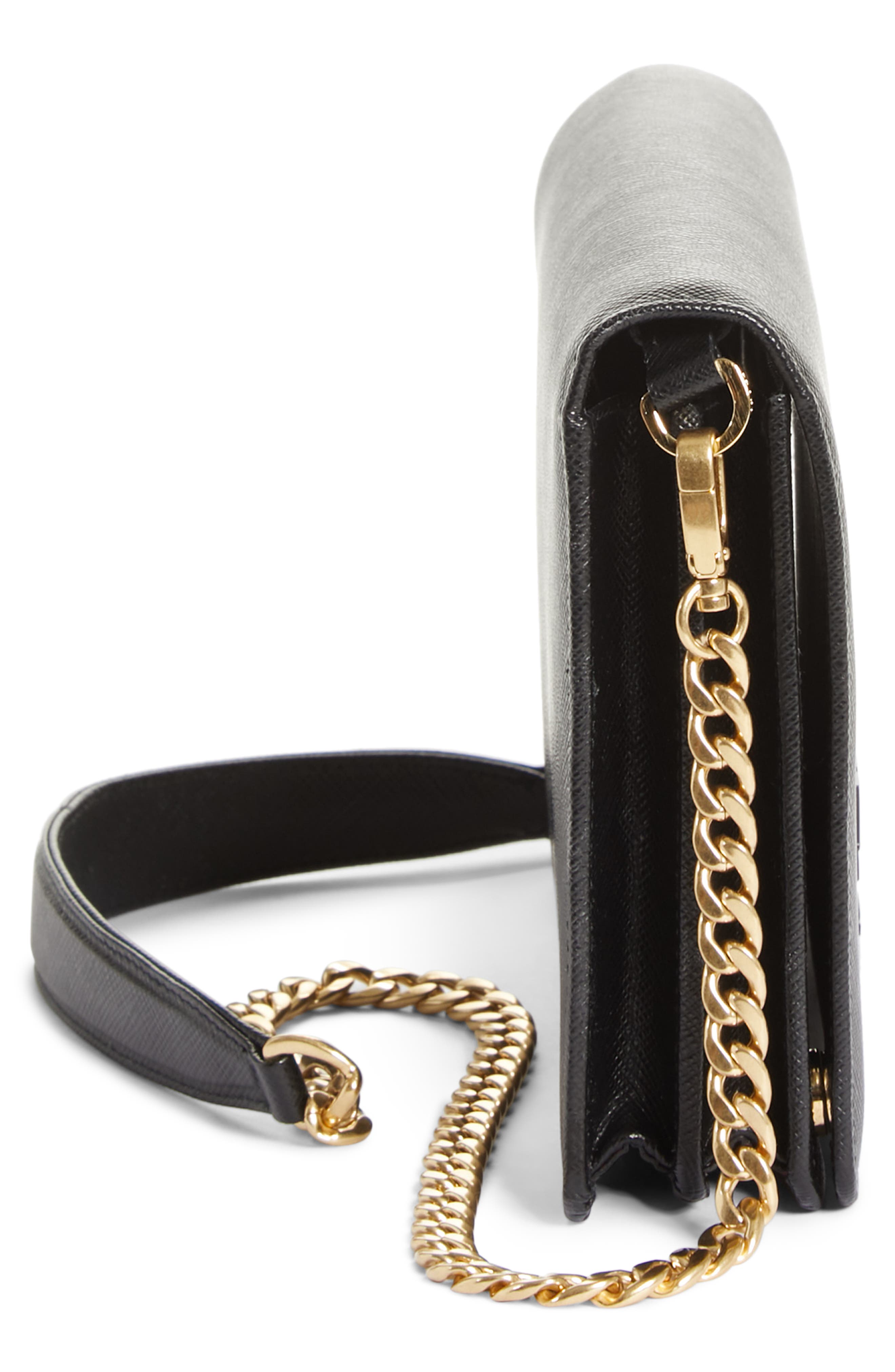 Prada Small Monochrome Crossbody Bag, Alternate, color, 