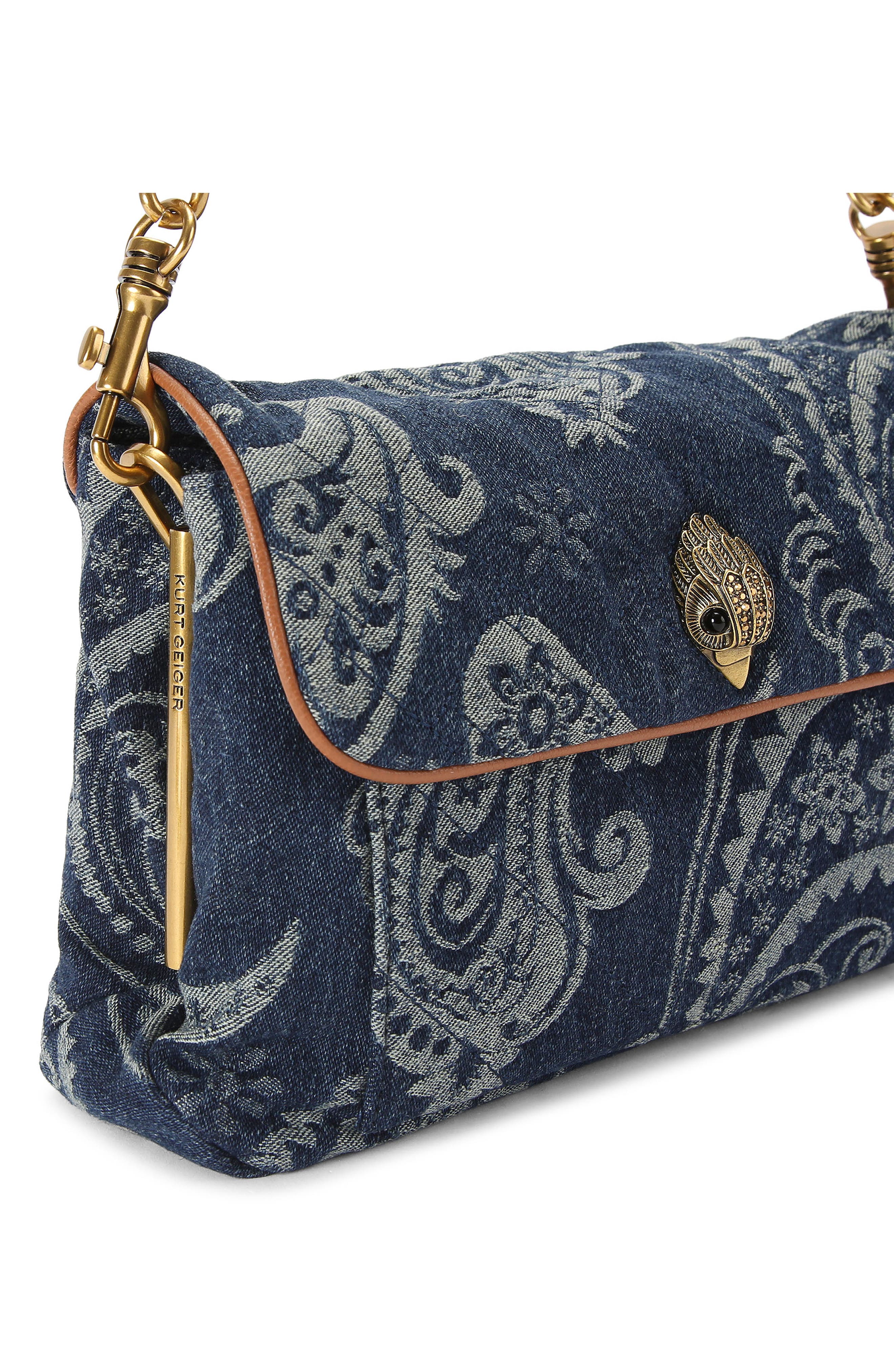 Celia Paisley Jacquard Denim Shoulder Bag, Alternate, color, DENIM