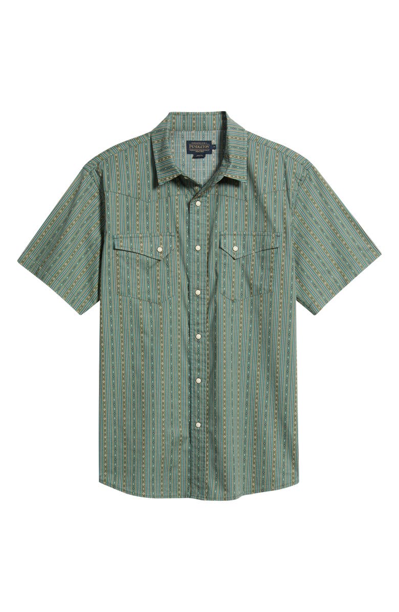 Pendleton Laramie Short Sleeve Snap-Up Western Shirt, Main, color, 