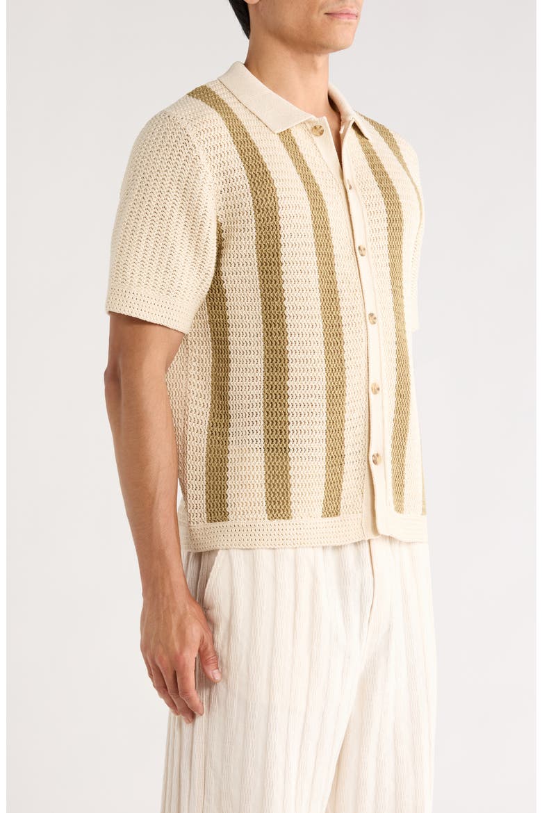 Stripe Cotton Button-Up Shirt, Alternate, color, DK BLANCO/ DK DESERT
