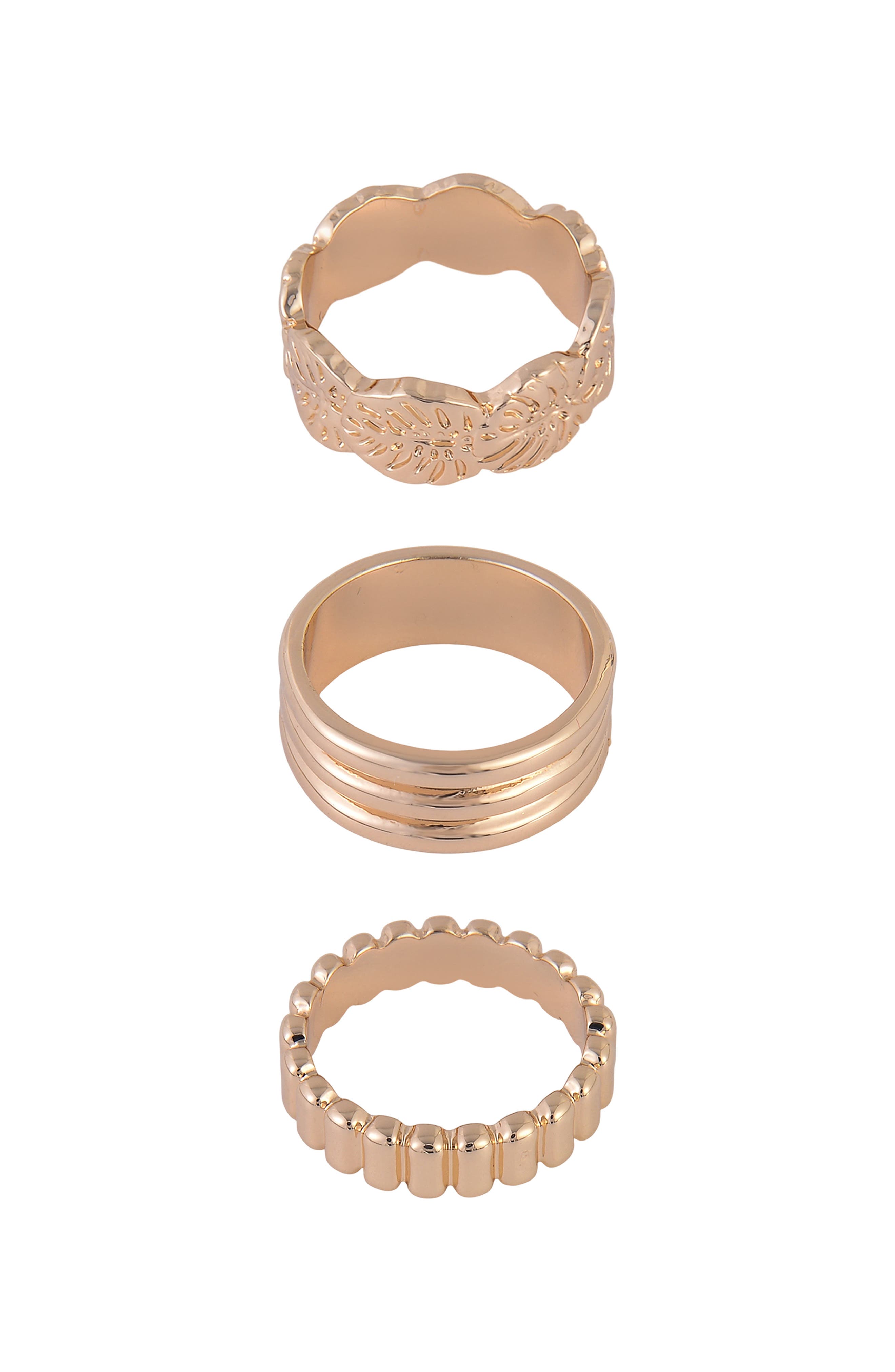 Rachel Roy Set of 3 Assorted Band Rings
