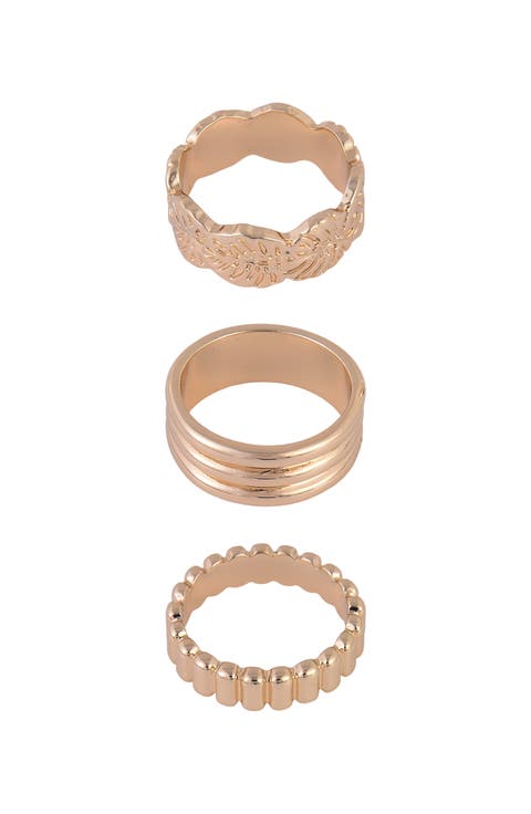 Set of 3 Assorted Band Rings