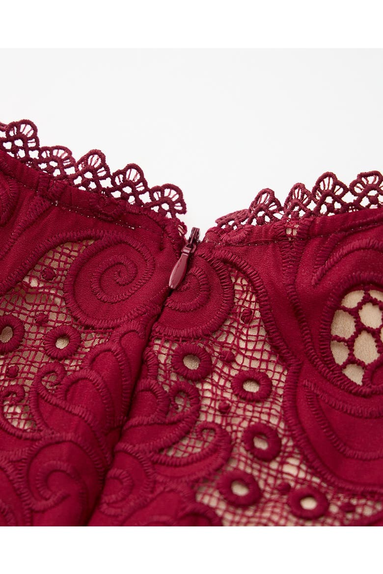 Gisele Embroidered Mini Dress (toddler, Little Kid & Big Kid), Alternate, color, Wine
