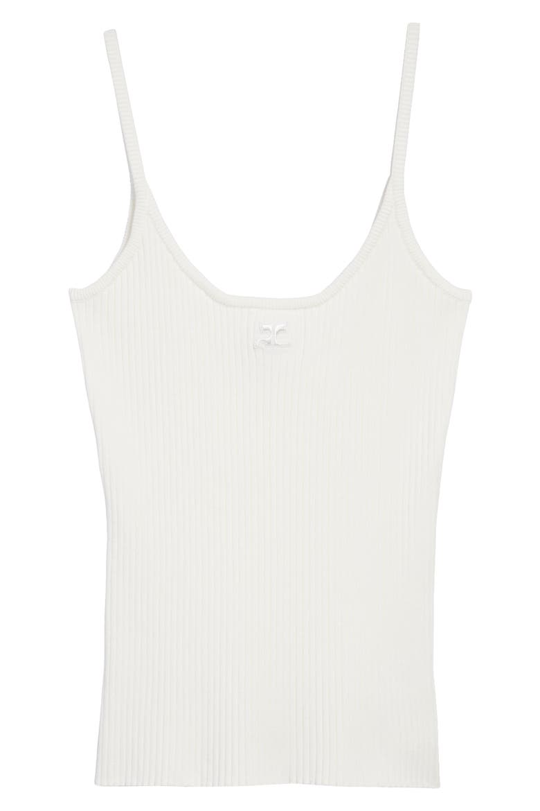 Logo Rib Tank Top, Alternate, color, HERITAGE WHITE