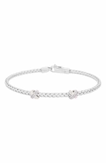 Pavé Diamond 'X' Bangle Bracelet - 0.10 ctw