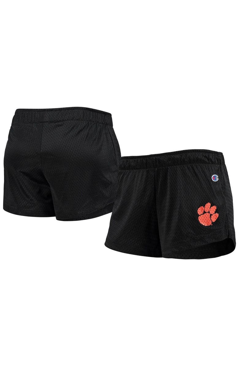 Champion Women's Champion Black Clemson Tigers Logo Mesh Shorts, Alternate, color,