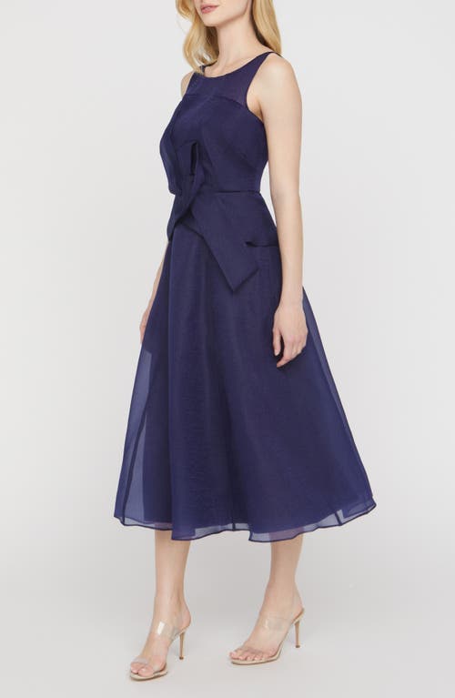 Js Collections Hedi Organza A-line Cocktail Dress In Blue