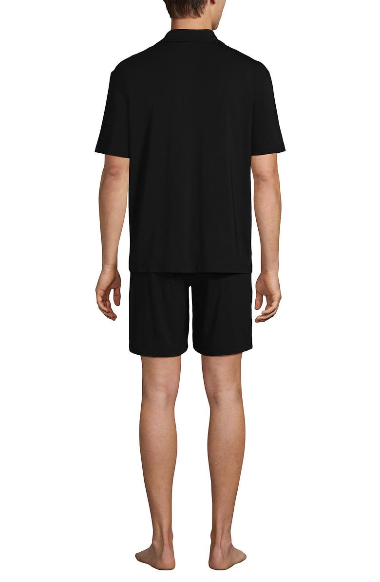 Lands' End Short Sleeve Cooling Knit Short Set, Alternate, color, Black