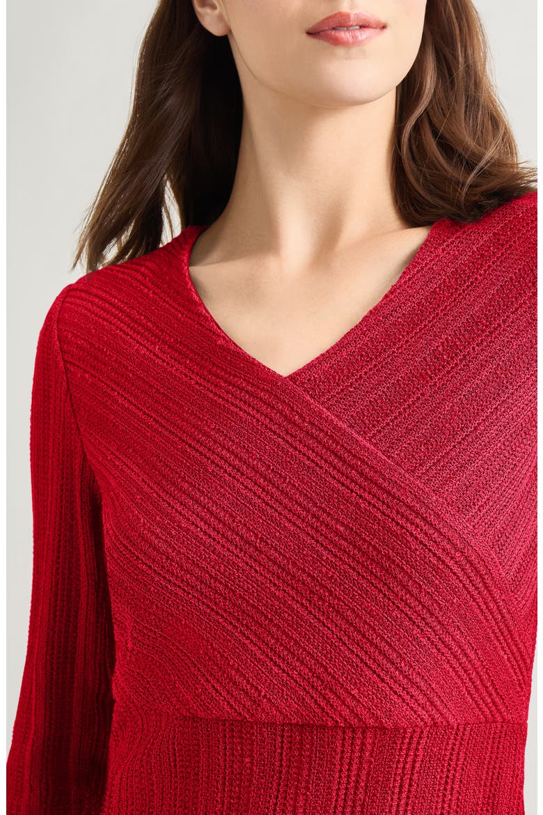Textural Stripe Midi Sweater Dress, Alternate, color, ROUGE