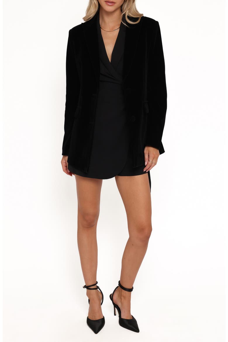 Clive Two-Button Velvet Blazer, Alternate, color, BLACK
