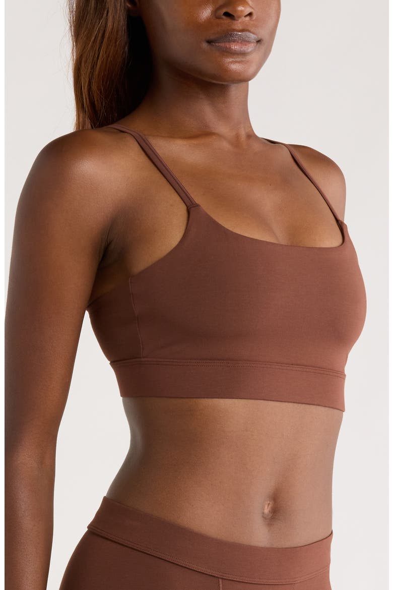 Luxe Icon Stretch Modal Adjustable Bralette, Alternate, color, ESPRESSO
