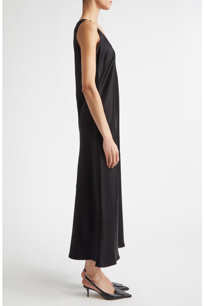 Sarah Liquid Satin Dress, Alternate, color, BLACK