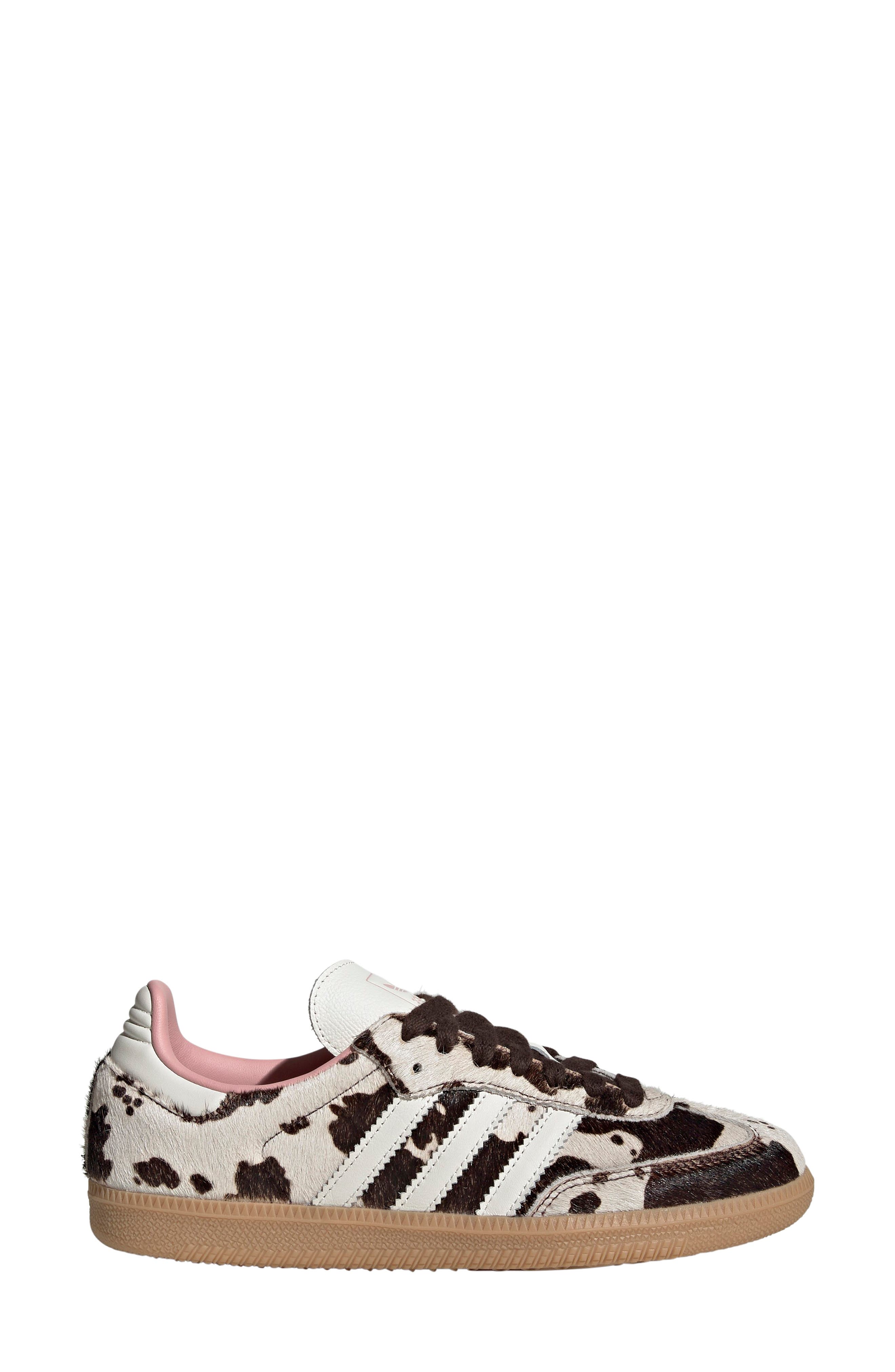 adidas Samba OG Genuine Calf Hair Sneaker, Alternate, color, Dark Brown/ Off White/ Gum 3