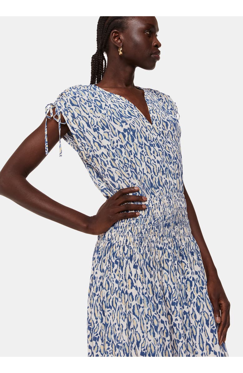 Whistles Flaming Leopard Print Midi Dress, Alternate, color, Ivory/Multi