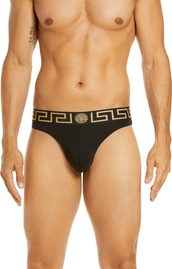 【送料&関税込】Versace Cotton Thongs Versace First Line Logo Stretch Cotton Thong | Nordstrom