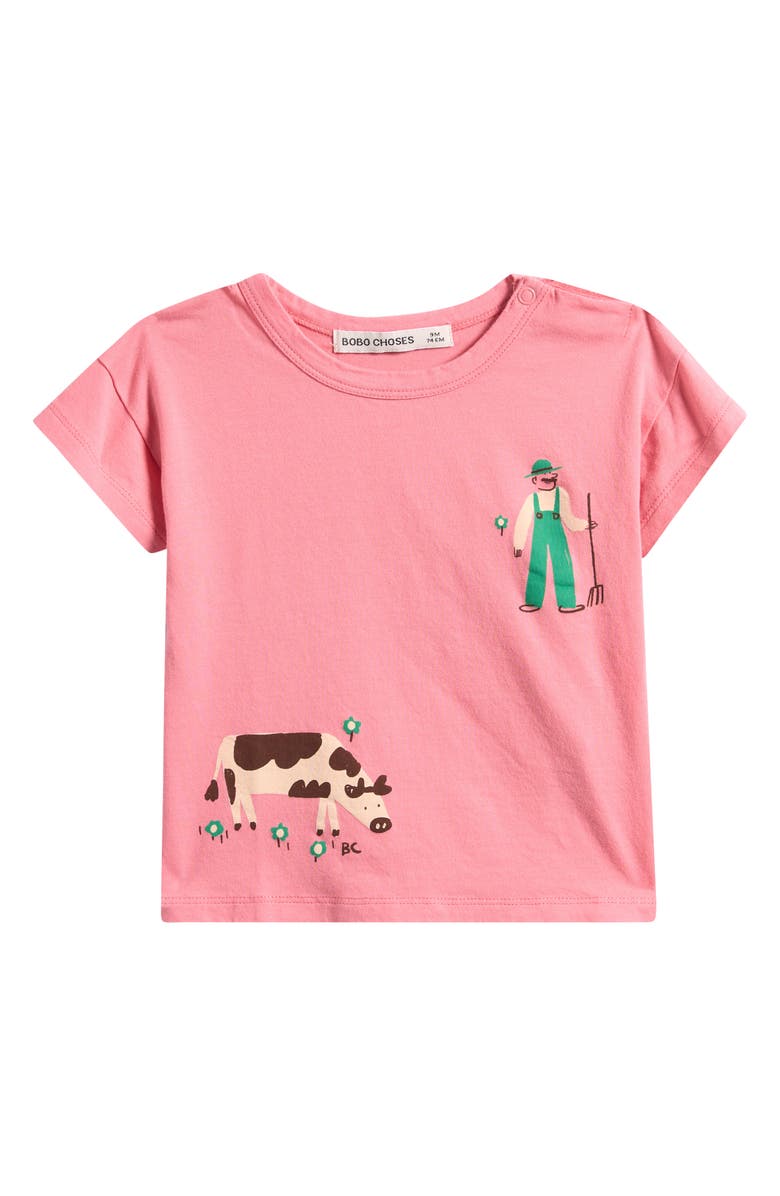 Bobo Choses Farm Adventure Organic Cotton T-Shirt, Main, color, Pink