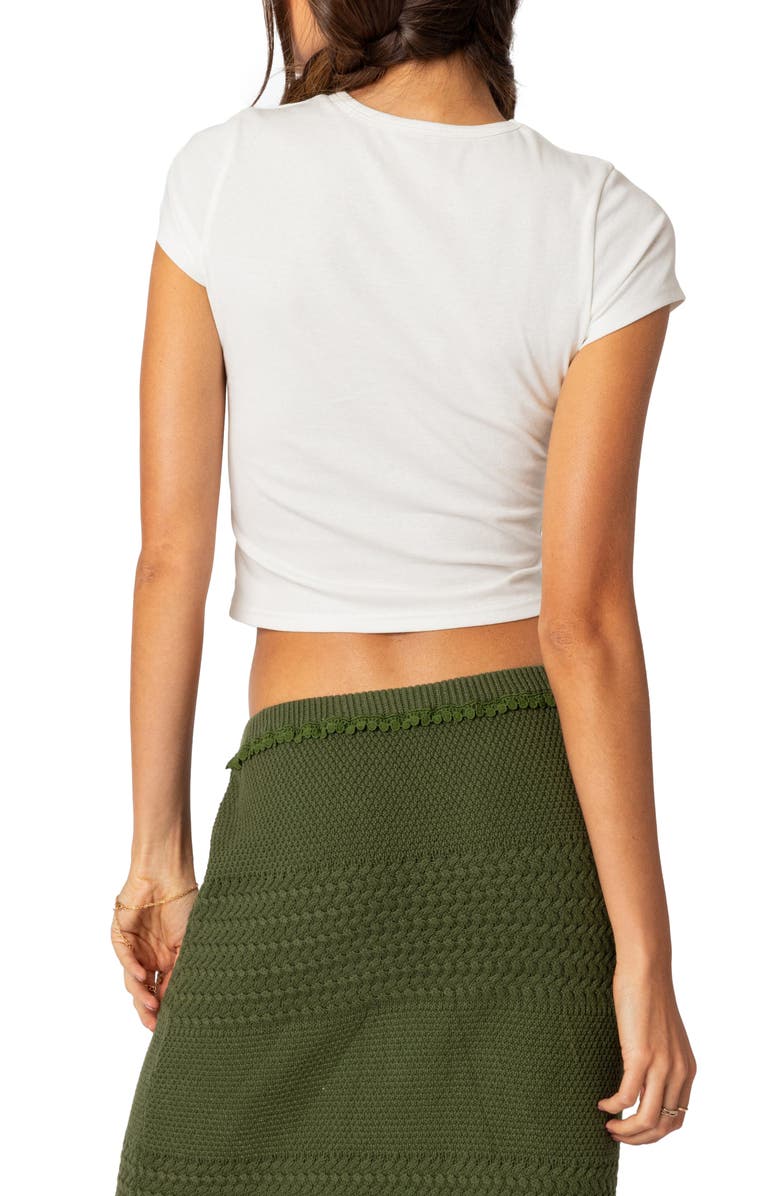 EDIKTED Equestrian Stretch Cotton Graphic T-Shirt, Alternate, color, White