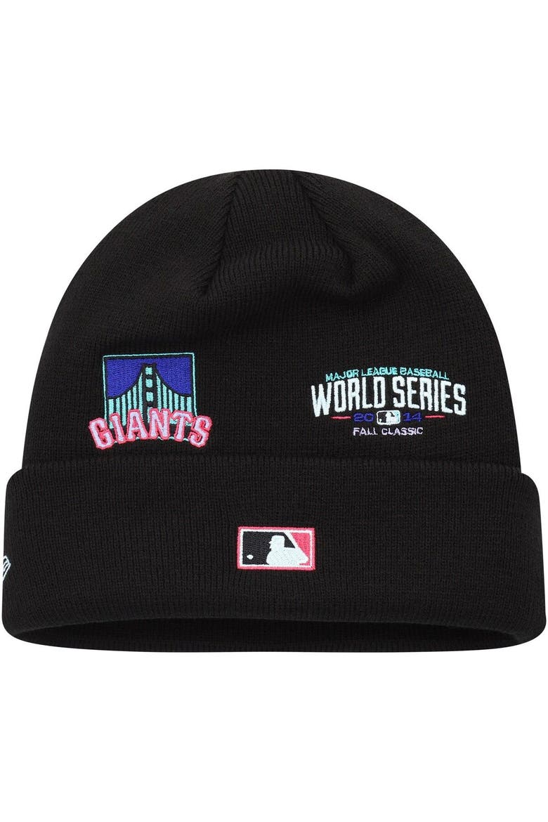 Men's New Era Black San Francisco Giants Polar Lights Cuffed Knit Hat, Alternate, color, Black