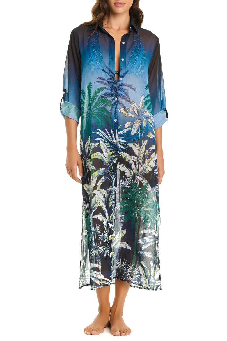 Chiffon Shirt Cover-Up, Main, color, COOL