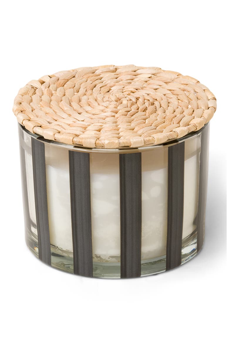 Al Fresco Stripe Candle, Alternate, color, BLACK