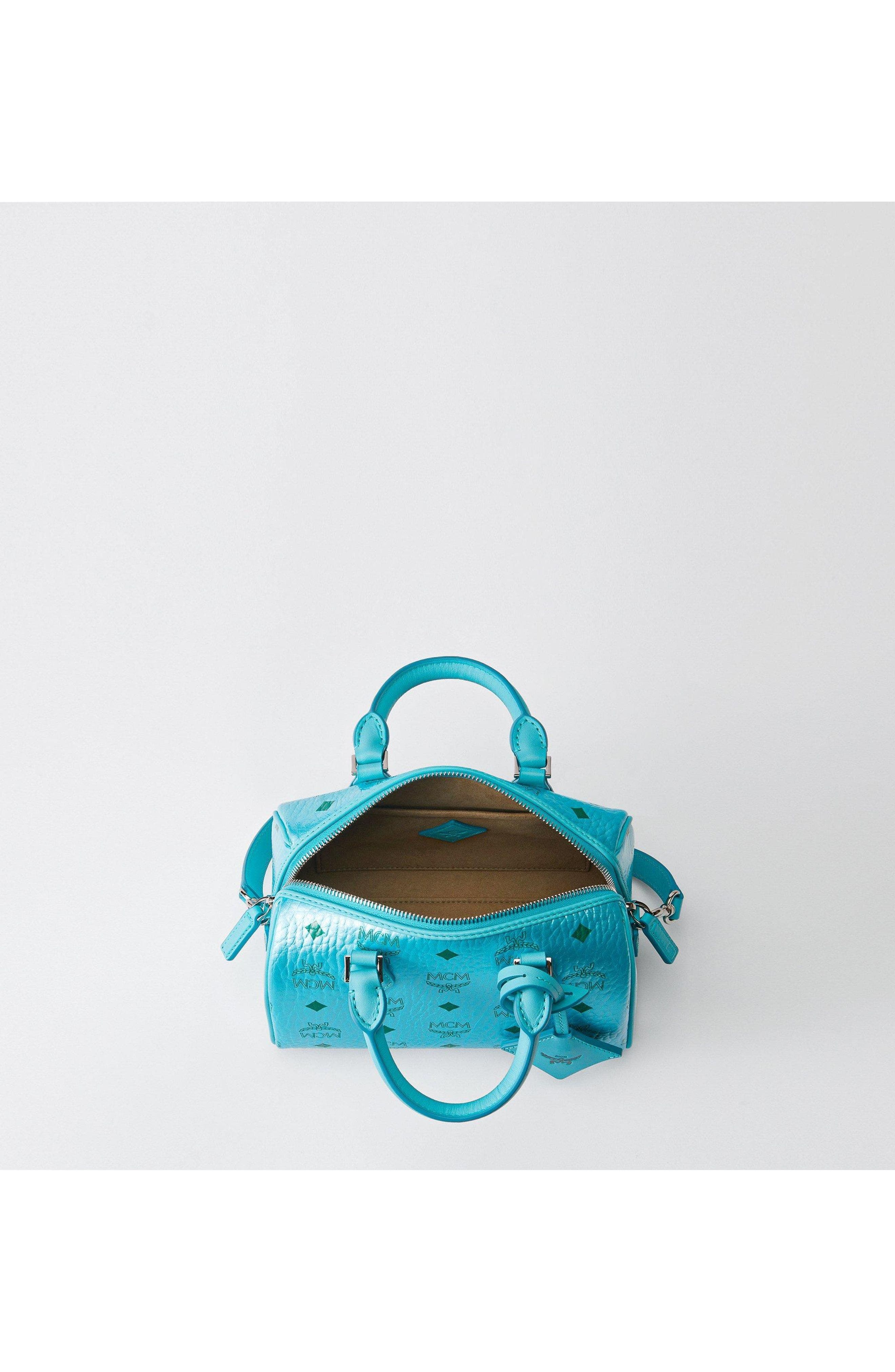 Ella Boston Bag in Visetos, Alternate, color, Blue Ceramic