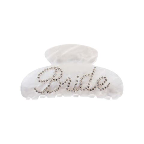 White Rhinstone 'Bride' Claw Clip