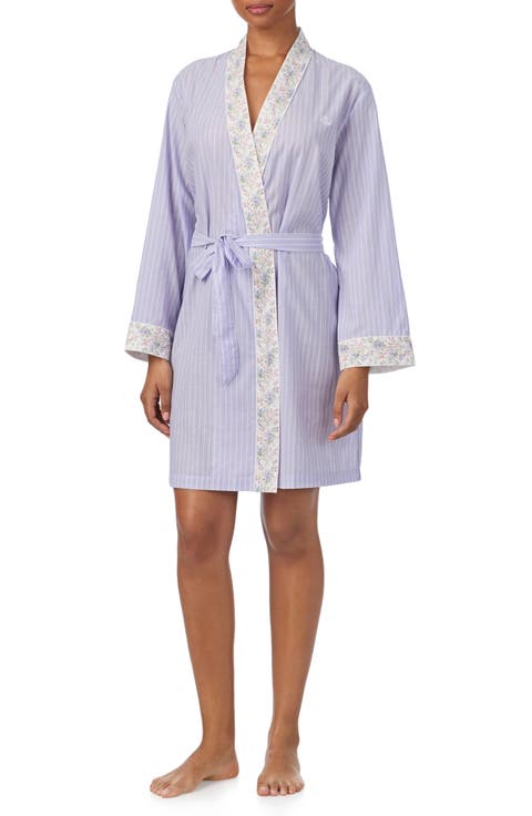 Print Cotton Blend Robe
