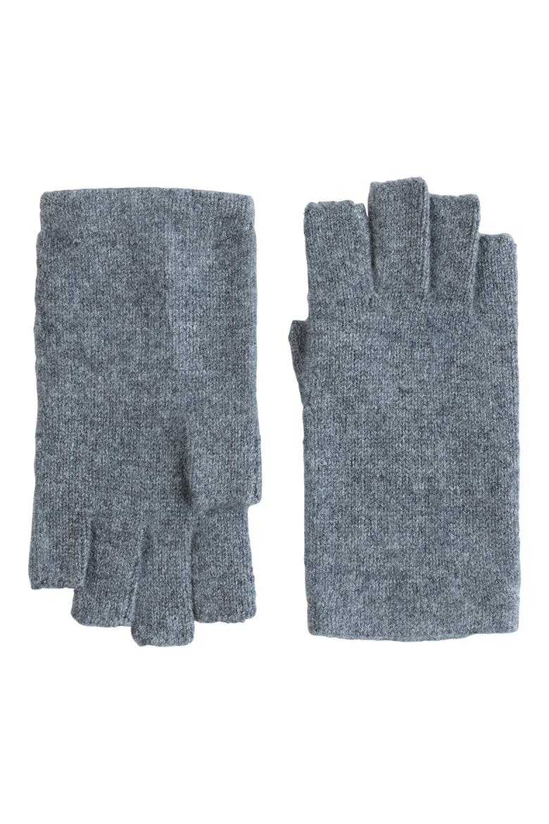 Cashmere Fingerless Gloves, Main, color, GREY