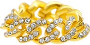 Adornia Pavé Cubic Zirconia Curb Chain Ring