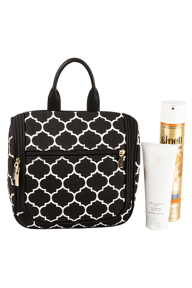 Monogram Travel Kit, Alternate, color, BLACK