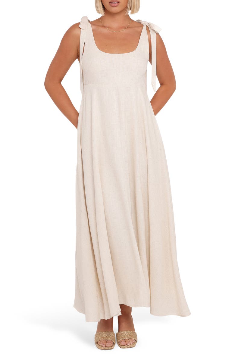 Petal & Pup Valara Tie Shoulder Maxi Dress, Main, color, 