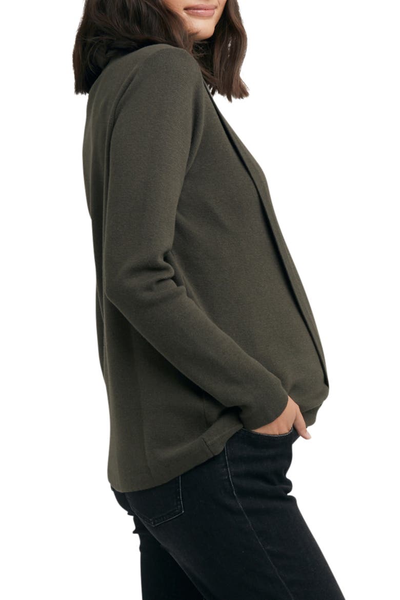 Cassie Crossover Knit Maternity Top, Alternate, color, KHAKI