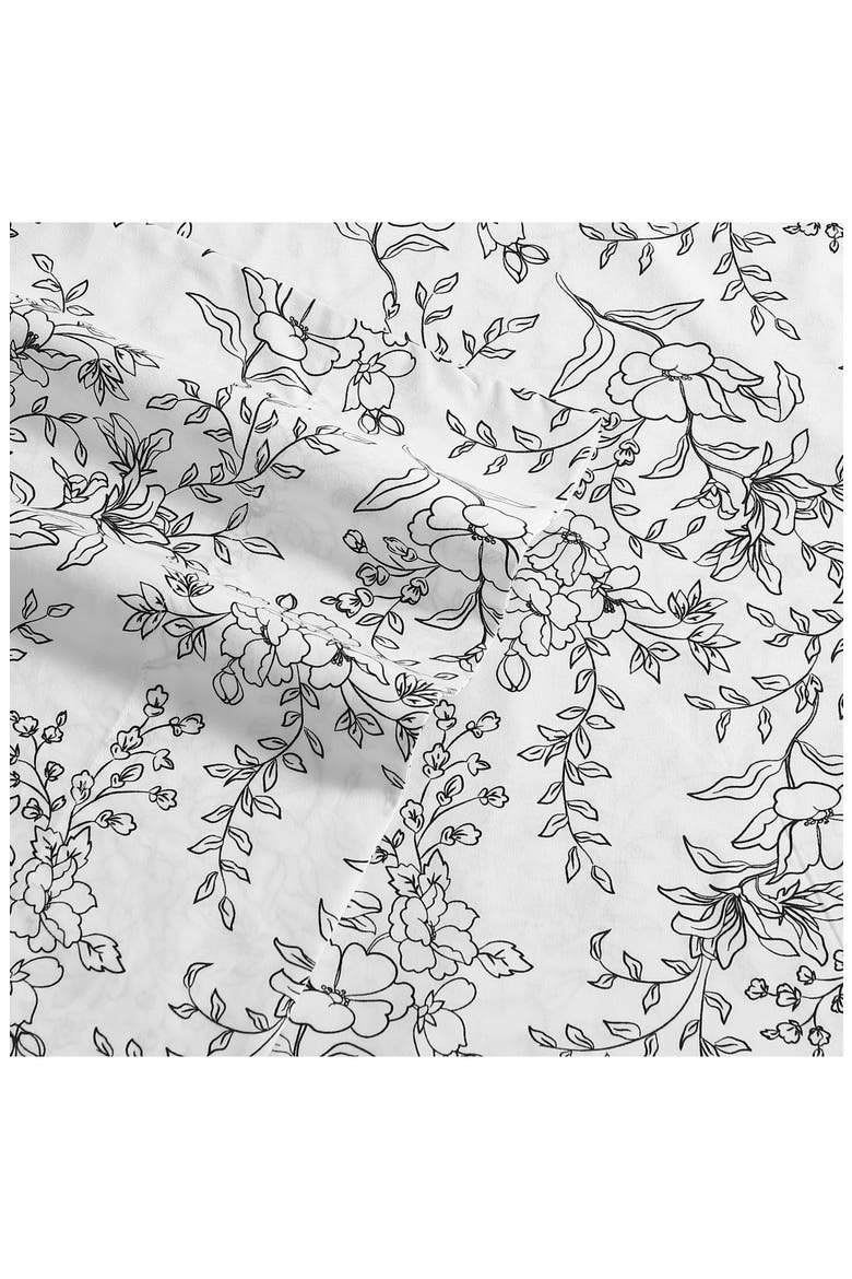 Hawley Floral Print 200 Thread Count Cotton Percale Sheet Set, Alternate, color, WHITE