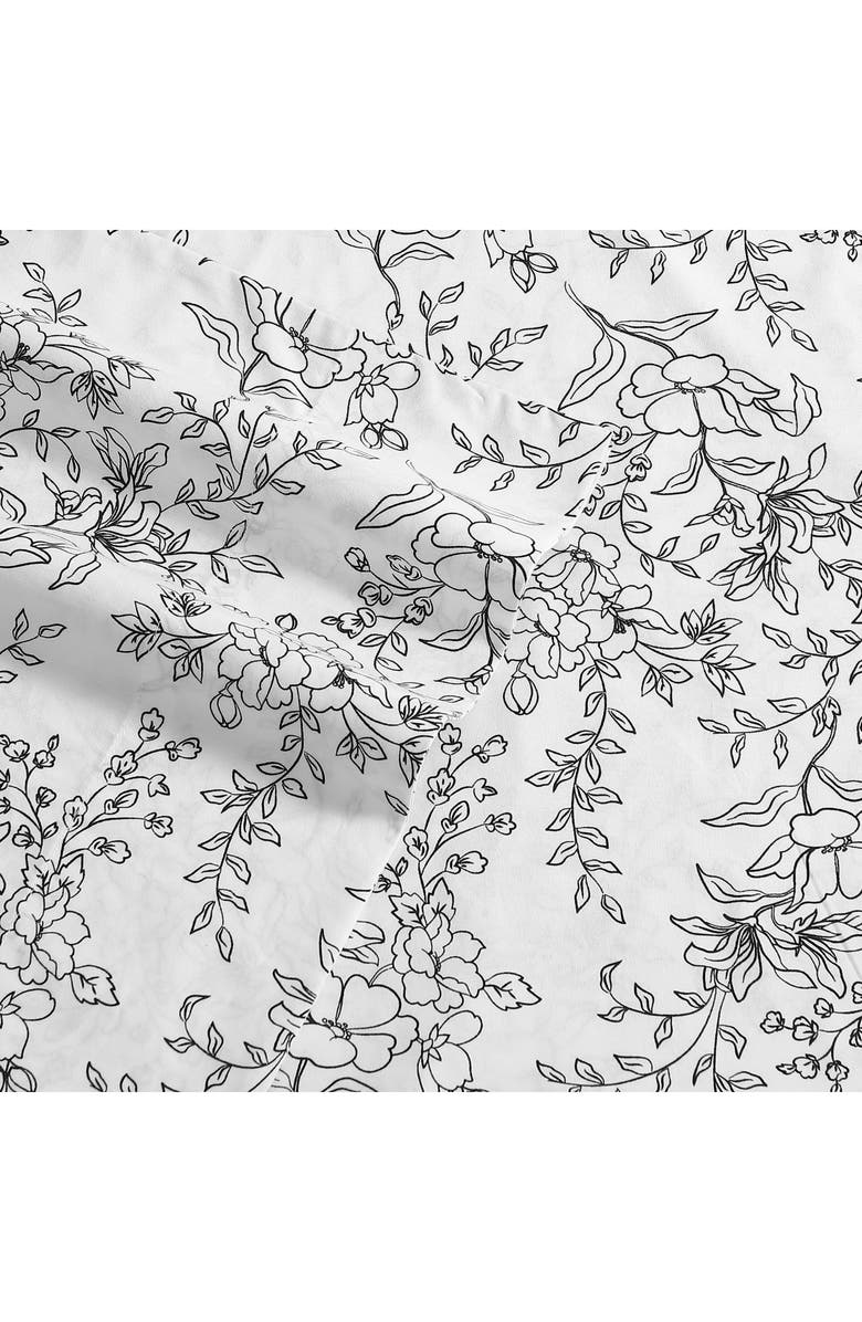 STONE COTTAGE Hawley Floral Print 200 Thread Count Cotton Percale Sheet Set, Alternate, color, White
