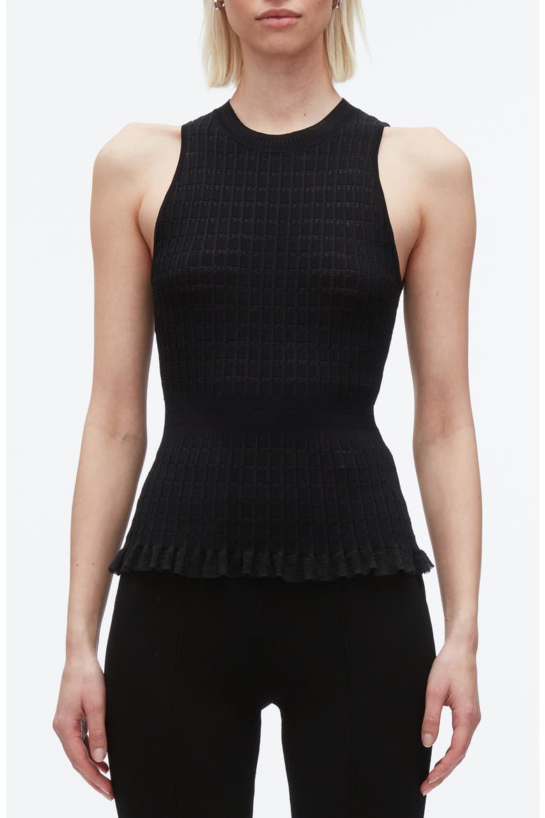 Pattern Sweater Tank, Main, color, BLACK