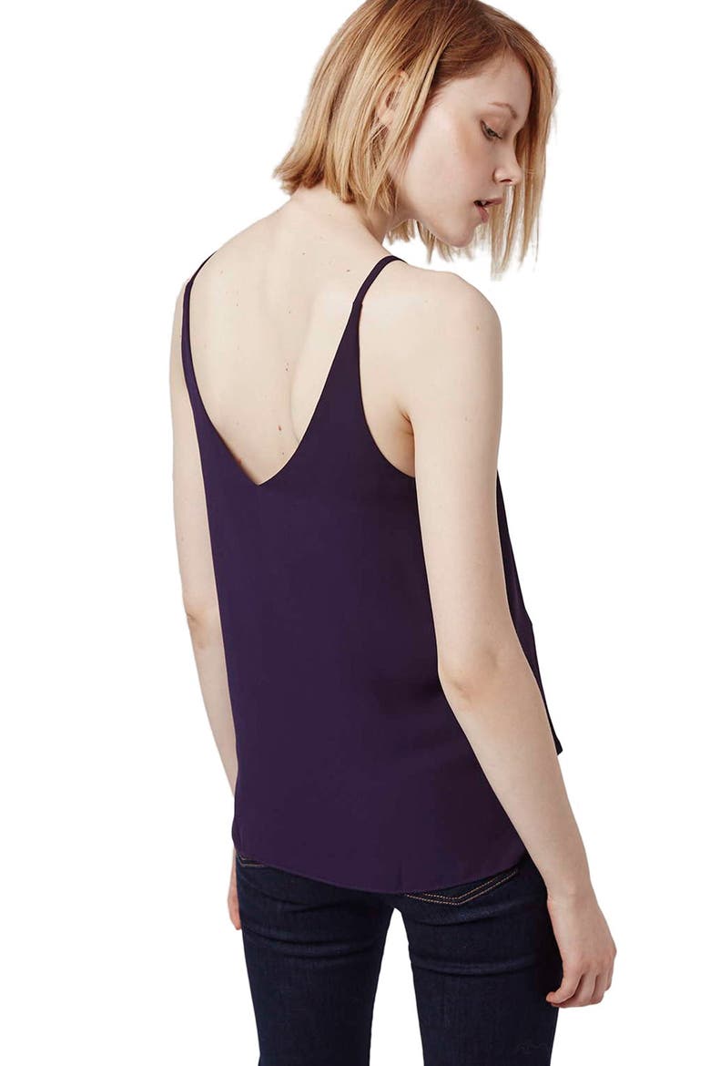 Strappy V-Neck Camisole, Alternate, color, DARK PURPLE