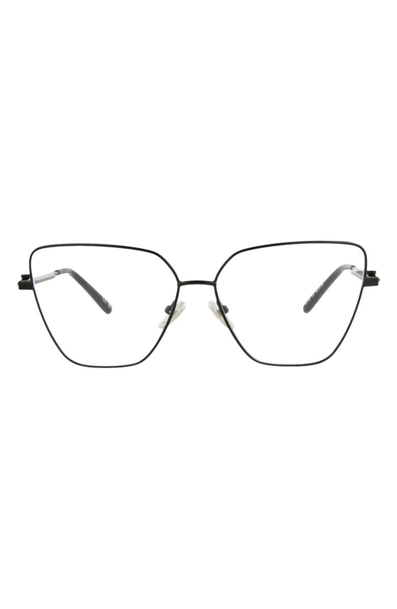 Balenciaga 59mm Cat Eye Optical Glasses, Main, color, Black Black Transparent