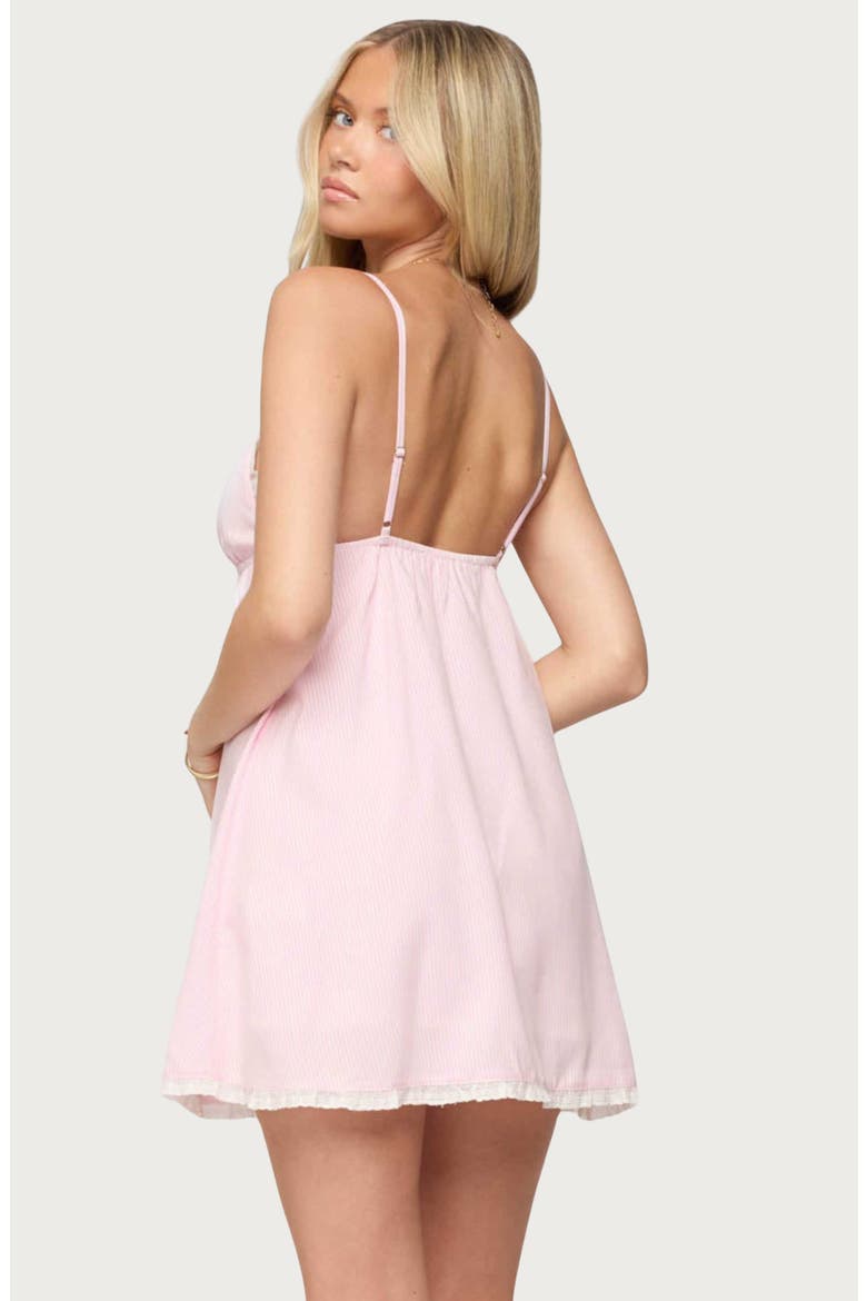 Danira Pinstripe Babydoll Minidress, Alternate, color, LIGHT-PINK