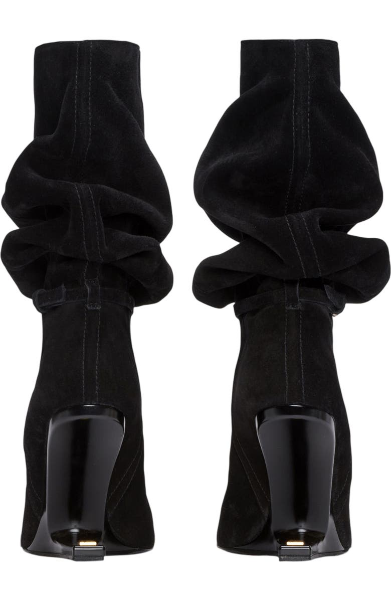 Balmain No Wedge suede leather ankle boots with tassel, Alternate, color, Black