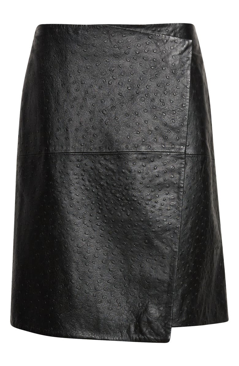 LOULOU DE SAISON Gora Leather Wrap Skirt, Main, color, Black