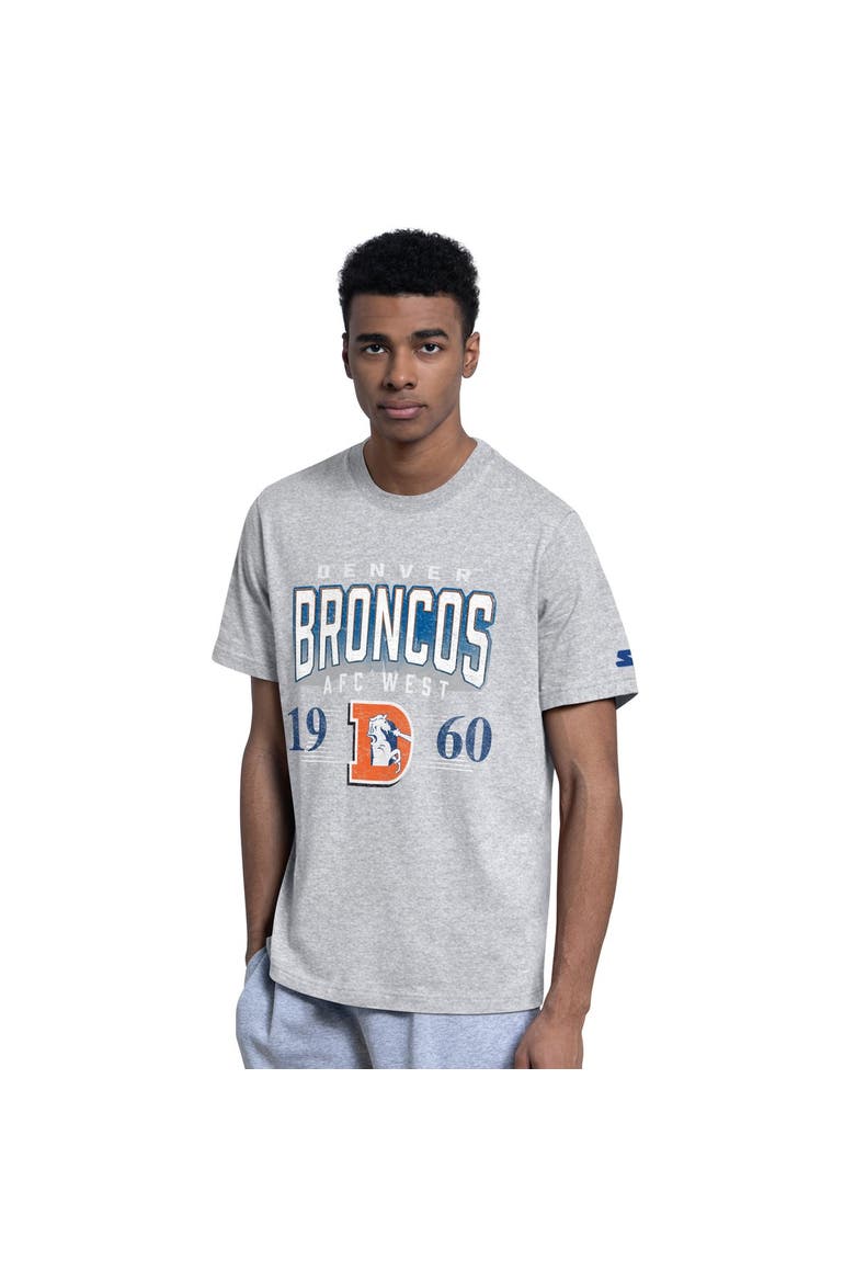 Men's Starter  Royal/Heather Gray Denver Broncos Two-Pack Throwback Logo T-Shirt Set, Alternate, color, Royal