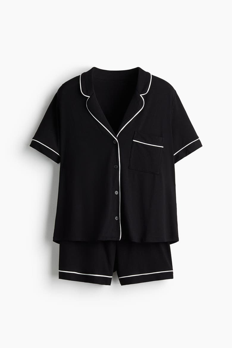 Viscose-blend Pyjamas, Main, color, Black