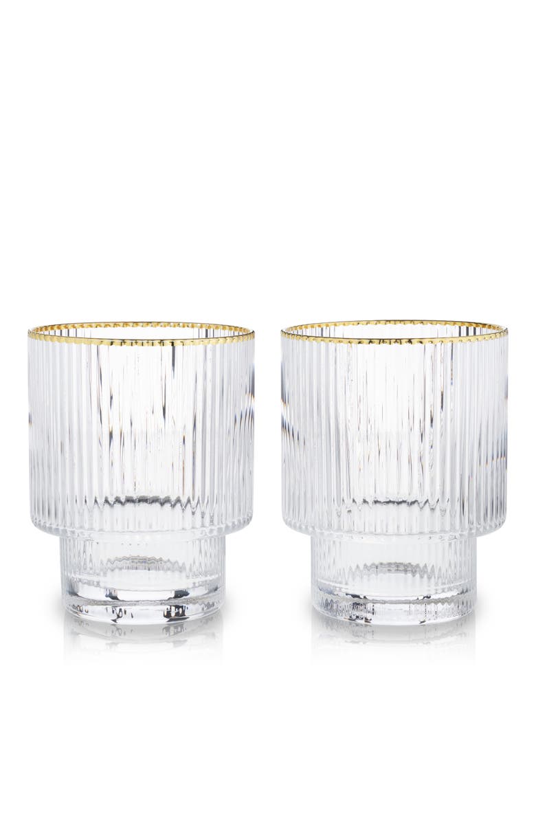 Viski Meridian Crystal Tumblers Set of 2, Main, color, Clear