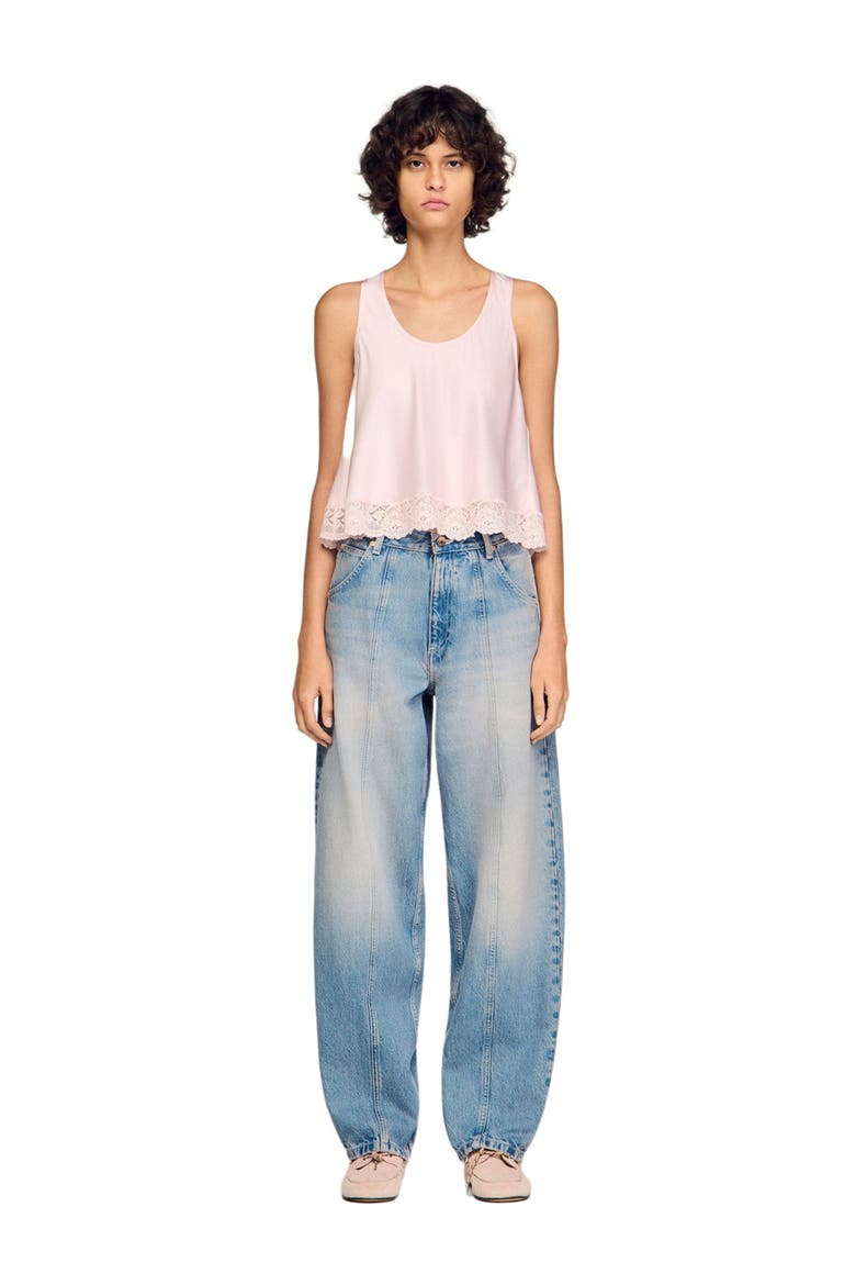 Faded barrel jeans, Alternate, color, Blue jean