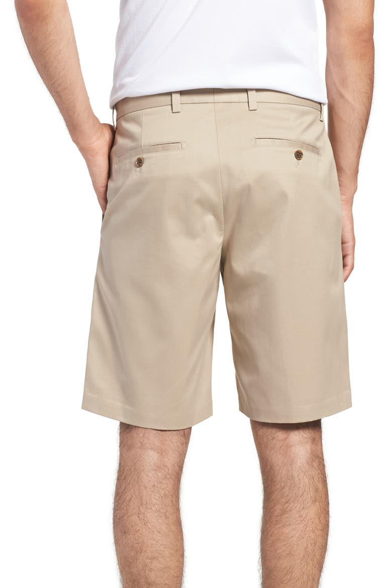Nordstrom Smartcare™ Flat Front Shorts, Alternate, color, TAN