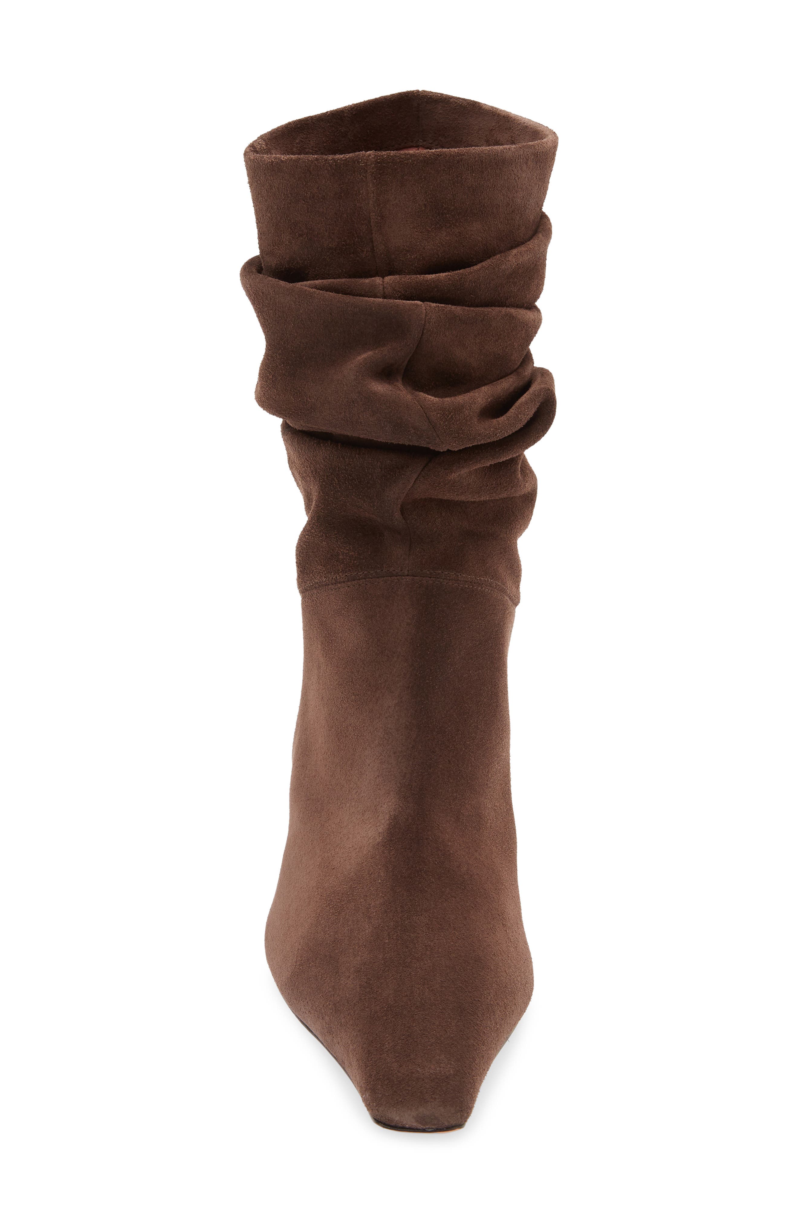 Amina Muaddi Jamie Slouch Bootie, Alternate, color, Crosta Coffee