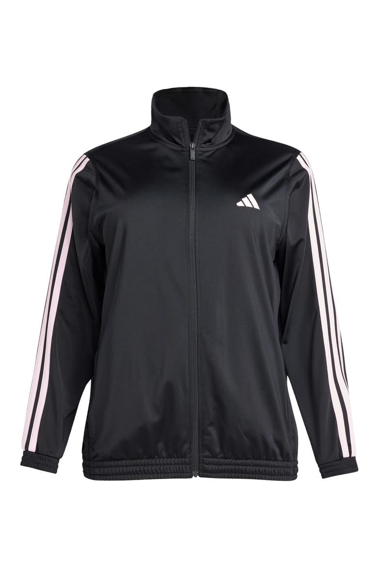 Essentials 3-Stripes Track Jacket, Alternate, color, BLACK/ CLEAR PINK